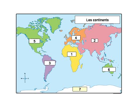 Repères géographiques (océans, continents)-Quiz | Continents et océans