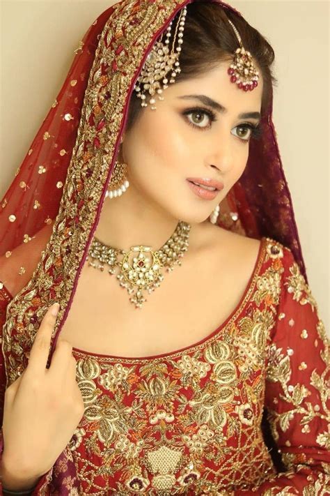 Pakistani Bridal Hairstyles Sajjal Ali Indian Necklace Asian Bridal