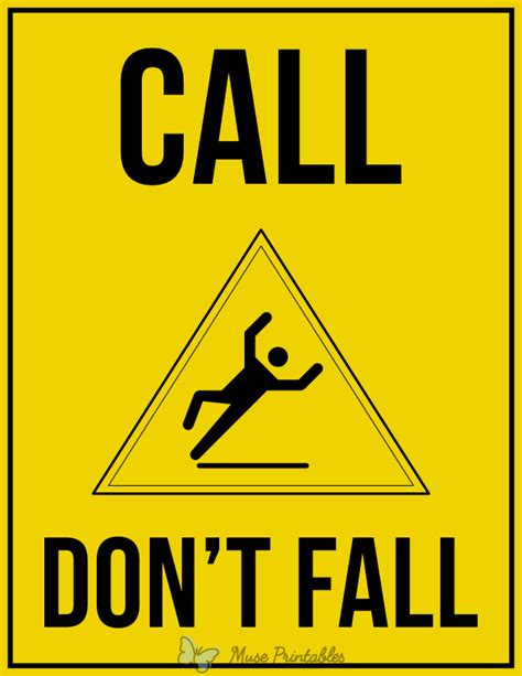 Printable Call Dont Fall Sign