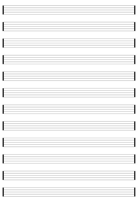 Blank manuscript/staff/music paper/papier à musique from dolmetsch online :: 5 Best Free Printable Staff Paper Blank Sheet Music - printablee.com