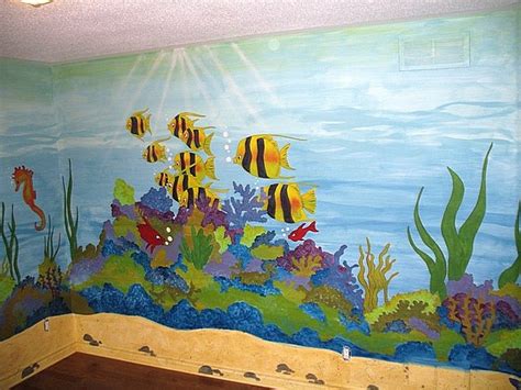 Under The Sea Sea Murals Surfboard Painting Ocean Wall Art