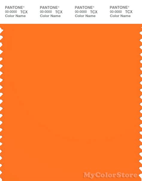 Pantone Smart 16 1364 Tcx Color Swatch Card Pantone Vibrant Orange