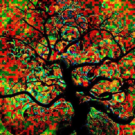 Digital Tree Impressionism Pixela Digital Art By Mary Clanahan