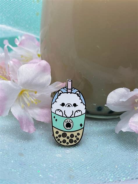 Cute Samoyed Bubble Tea Enamel Pins Bubble Tea Enamel Pin Etsy