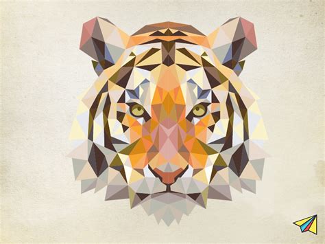 Tiger Geometric Vector Digital Art Printable Art Geometric Animal