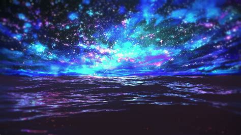 Captivating Blue Galaxy Ocean With Relaxing Music That Will Instantly