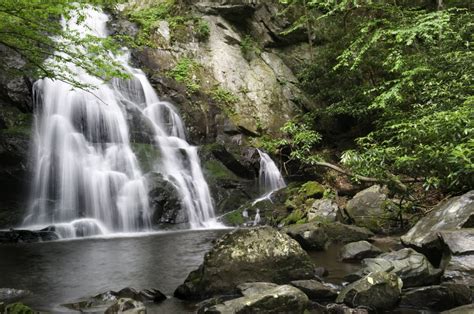 Beautiful Spruce Flat Falls In Great Smoky Mountains National Park