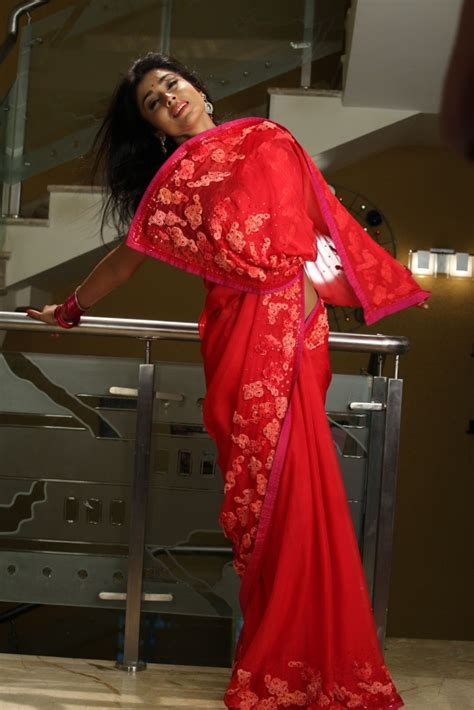 Only Actress 143 Shriya Saran Hot Red Saree Pavithra Movie