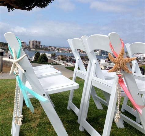 Beach Wedding Decor Starfish Chair Decoration With Cotton Cording And