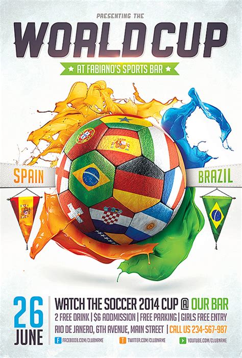 2014 Fifa World Cup Brazil Posters Flyers And Illustrations
