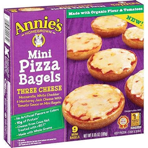 Annies Homegrown Three Cheese Mini Pizza Bagels 665 Ounce 12 Per