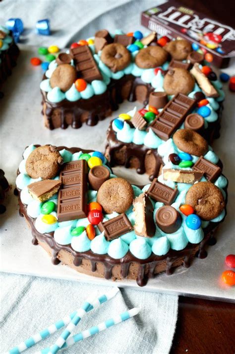 Let cool for 5 minutes to allow for the cake to finish cooking. gluten free chocolate candy cutout number cake (With ...