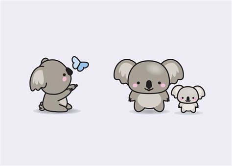 Premium Vector Clipart Kawaii Koala Cute Koalas Clipart Etsy In 2022
