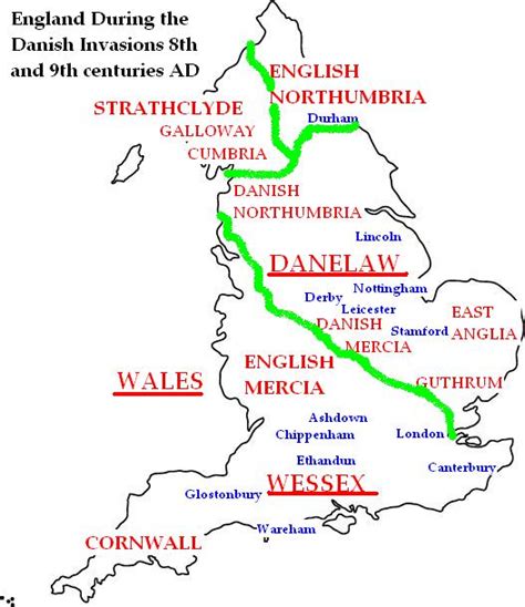 Map Of England At Time Of Viking Invasions