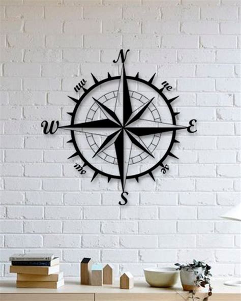 Nautical Compass Metal Wall Art Metal Compass North Arrow Etsy