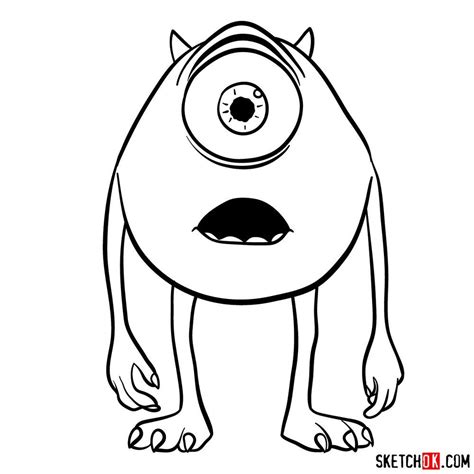 How To Draw Mike Wazowski One Of The Main Characters And Protagonists In The Monsters Inc A