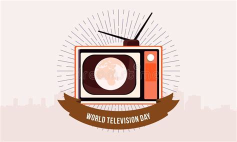 Vintage Television Cartoon Illustration World Television Day