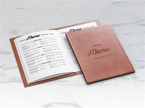 leather menu book mockup psd good mockups