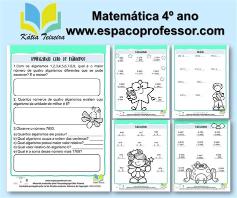 05 Atividades De Matemática 4º Ano Para Baixar