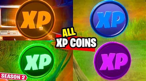 All Xp Coins Locations Guide Fortnite Green Blue Purple Gold