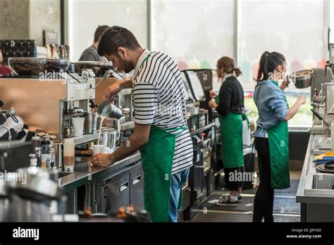 Starbucks barista, Vancouver Stock Photo - Alamy