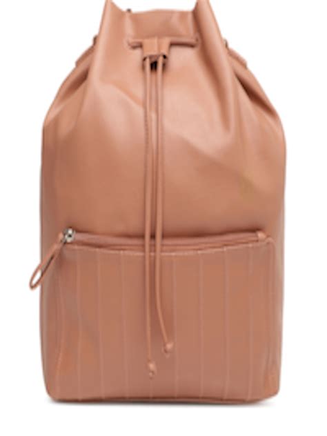 Buy Baggit Peach Coloured Solid Sling Bag Cum Backpack Handbags For