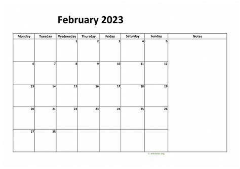 Calendar February 2023 United Kingdom