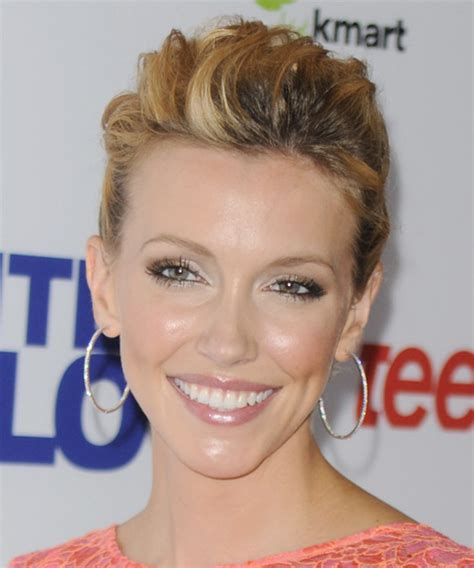 Katie Cassidy Long Curly Dark Golden Blonde Updo Hairstyle With Light Blonde Highlights
