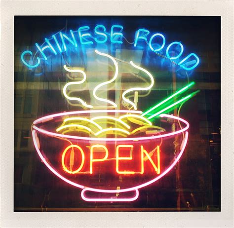 Find out what chinese dishes to try in china (customer favorites): Chinese Food - Open | Neon sign in the window of a Chinese ...