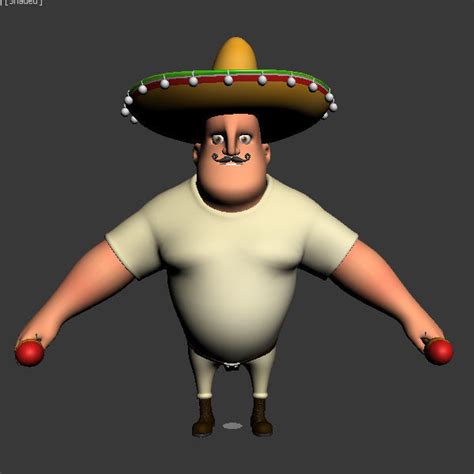 Mexican Man Cartoon Rigged 3d Model Rigged Cgtrader