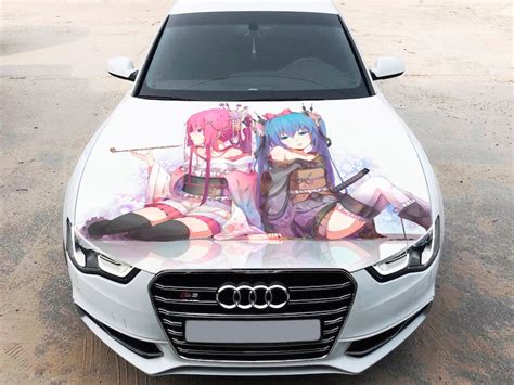 Anime Girl Vocaloid Car Hood Wrap Vinyl Decal Full Color Etsy