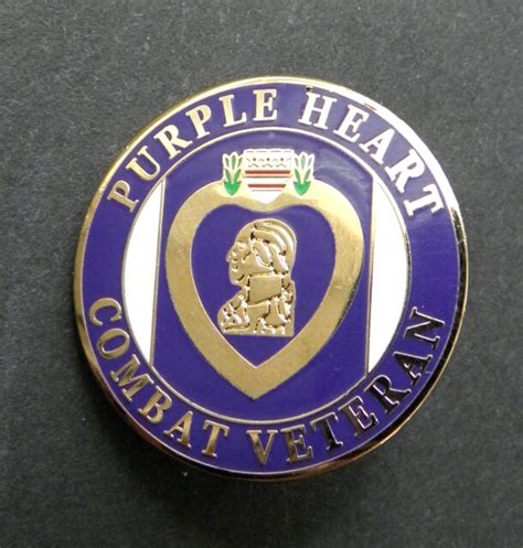 Purple Heart Combat Veteran Lapel Pin Badge 1 Inch Ebay