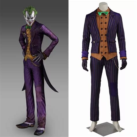 Joker Cosplay Costumes Purple Stripe Suit Outfits For Mens And Women