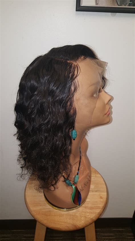 100 Virgin Human Hair Deep Wave Frontal Wig 12 Inches Etsy