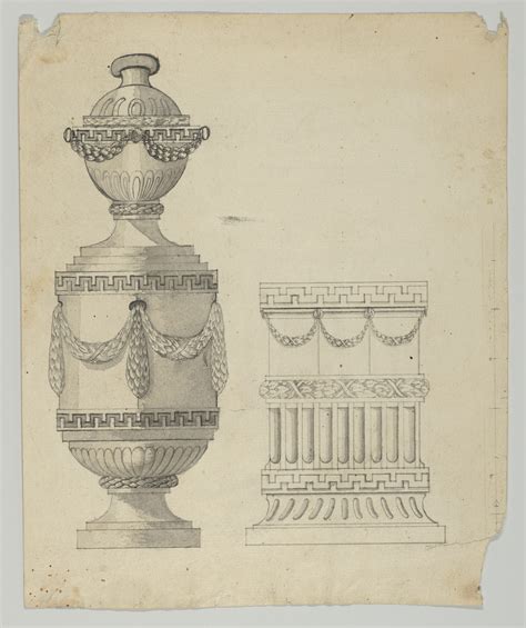 Anonymous German 19th Century Design For A Container And A Base