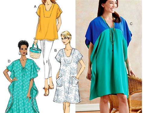 Sewing Pattern Womens Caftan Pattern Loose Fit Tunic Etsy Ladies