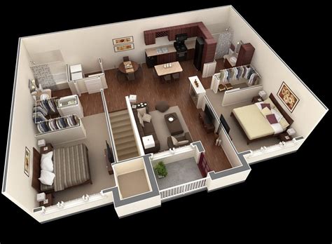 Springs Apartment Two Bedroom Plan Interior Design Ideas