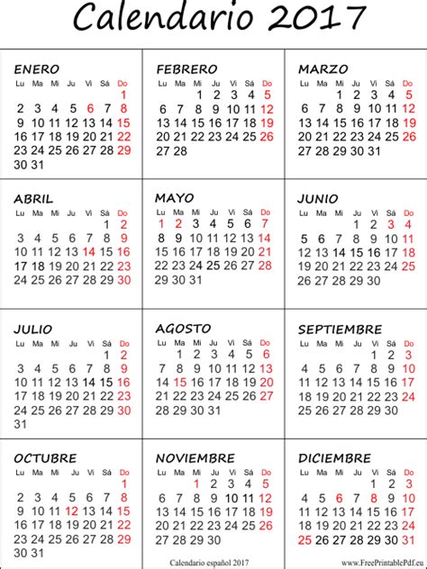 Calendario 2017 Con Las Vacaciones Gratis Calendario Planner Stampe