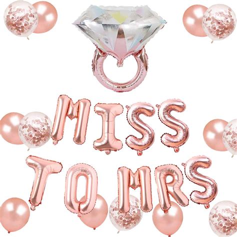 Bachelorette Party Balloons Kit Rose Gold Miss To Mrs Foil Balloons Banner For Bachelorette