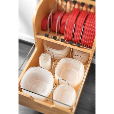 Even muffin tins and pie plates! Rev-A-Shelf Wood Food Storage Container Organizer for Base ...