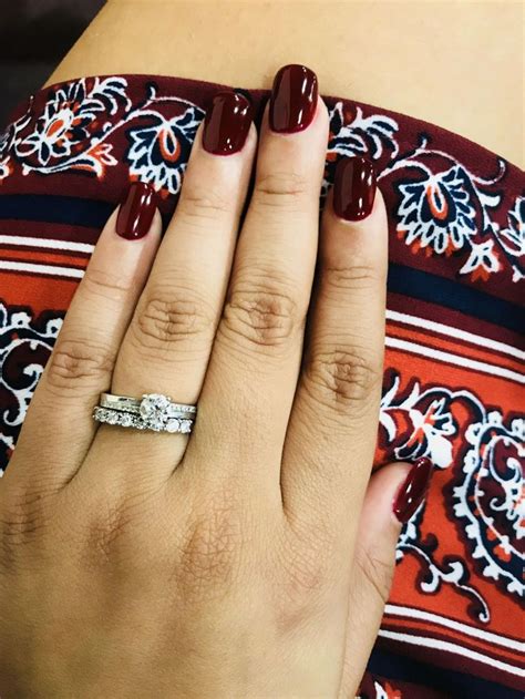 Maroonburgundy Squoval Acrylic Nails Squovalnails