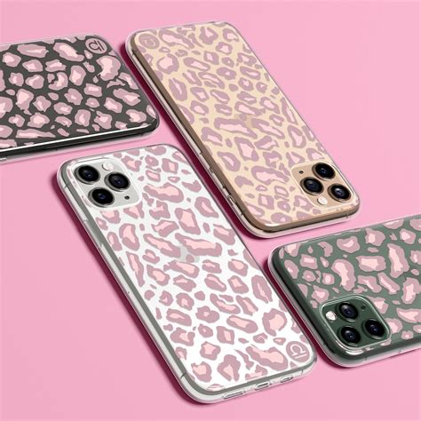 Pink Cheetah Print Iphone Case Cute Clear Pastel Case For Etsy