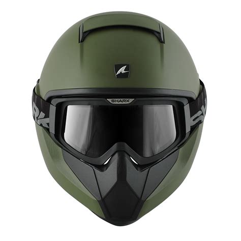 Shark Vancore Plain Matt Green Motorcycle Helmet Army Street Bike Goggles Gma Ebay