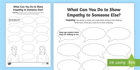 What Can You Do To Show Empathy Worksheet