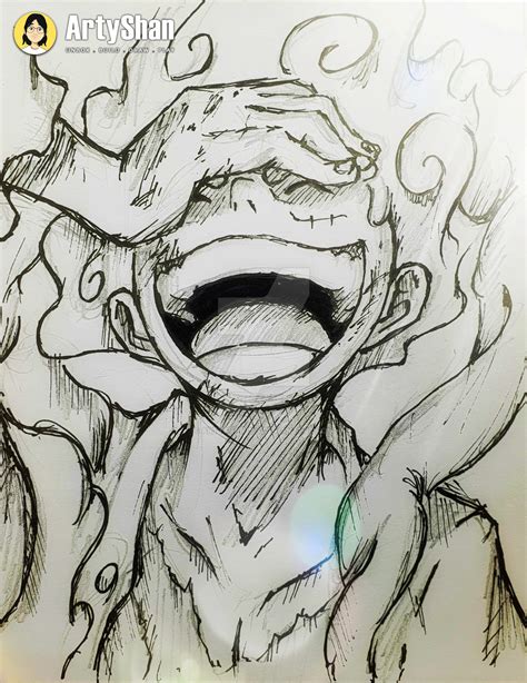 Luffy Gear 5 One Piece Sketch By Artyshandls On Deviantart