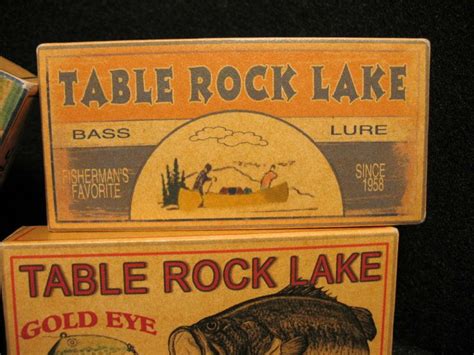 Maybe you would like to learn more about one of these? Table Rock Lake lake house fishing cabin decor nostalgic ...