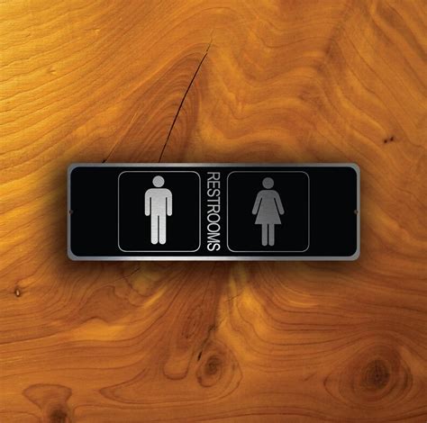 Unisex Restroom Sign Unisex Restroom Door Sign Restroom Door Etsy