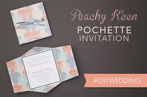 Peachy Keen Diy Wedding Invitation Pochette