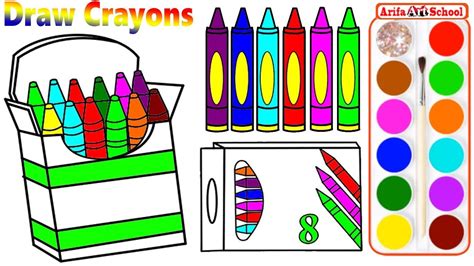 How To Draw Crayons Coloring Pageskids Learn Drawingcoloring Page For