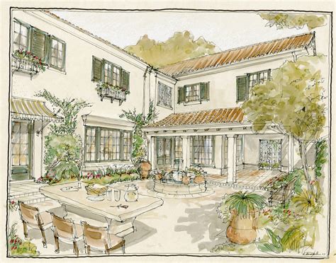 Courtyard Residence On Del Monte Courtyard Drawing Curtis And Windham Inc